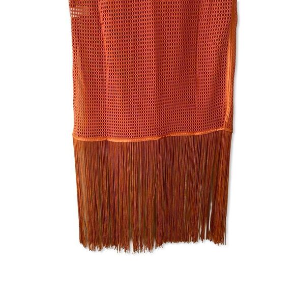 My Beachy Side Camelia Maxi Skirt mesh fringe rust midi resort NWT M swim - Picture 8 of 9
